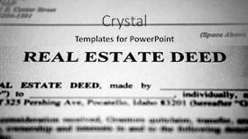  Presentation with deed - Presentation theme having real-estate-deed-to-transfer background and a light gray colored foreground