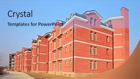  Presentation with construction site construction - Theme enhanced with growth real estate - construction site depicting a newly background and a light blue colored foreground