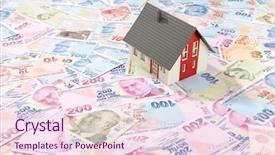  Presentation with real estate for sale - Beautiful PPT theme featuring real estate for sale concept backdrop and a lemonade colored foreground