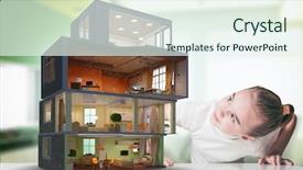  Presentation with dream - Audience pleasing slides consisting of real estate fun - design of your dream house backdrop and a sky blue colored foreground