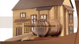  Presentation with property and violent crime - Beautiful slide deck featuring real estate gavel - property offered for sale backdrop and a  colored foreground