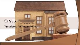  Presentation with court gavel - Cool new presentation design with real estate gavel - property offered for sale backdrop and a  colored foreground