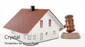  Presentation with online loan - Cool new PPT layouts with real estate gavel - subprime loan crisis backdrop and a light gray colored foreground