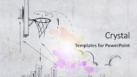  Presentation with grey - Beautiful PPT theme featuring real estate goals - background image with sketches backdrop and a light gray colored foreground