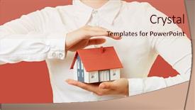  Presentation with insurance - PPT theme having real estate goals - two female hands are holding background and a lemonade colored foreground