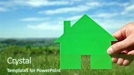  Presentation with real estate development - Slides featuring real estate housing development concept background and a tawny brown colored foreground