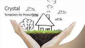  Presentation with real estate - Colorful PPT layouts enhanced with real estate idea holding house backdrop and a  colored foreground