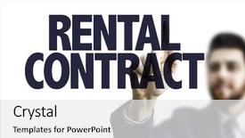  Presentation with 3d man business leader - Slides having real estate law - business man pointing the text background and a white colored foreground