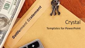  Presentation with financial statement analysis - Presentation theme consisting of real estate law - folder with the settlement statement background and a yellow colored foreground