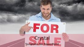  Presentation with kidney transplant holding a model - Slides having real estate lead - composite image of smiling model background and a coral colored foreground