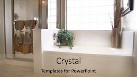  Presentation with window rock az - PPT theme enhanced with real estate listing - elegant bathroom and window background and a coral colored foreground