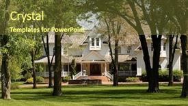  Presentation with house - Amazing presentation having real estate listing - elegant house in wooded setting backdrop and a tawny brown colored foreground
