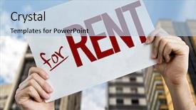  Presentation with urban neighborhood plans - Presentation with real estate listing - rent placard with urban background background and a  colored foreground