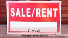  Presentation with estate - Colorful presentation theme enhanced with real estate listing - sale or rent sign backdrop and a coral colored foreground