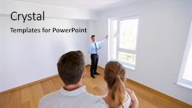 Presentation with realtor - Cool new PPT layouts with real estate mortgage and people backdrop and a light gray colored foreground