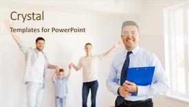  Presentation with realtor - Slide deck consisting of real estate mortgage and people background and a sky blue colored foreground