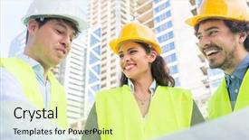  Presentation with highrise building - Amazing presentation theme having man diser - architects and civil engineers backdrop and a blonde colored foreground