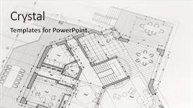  Presentation with architecture plans - Audience pleasing slide set consisting of architecture blueprints house plans backdrop and a white colored foreground