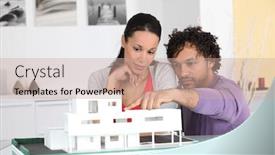  Presentation with real estate - PPT theme featuring real-estate-project background and a coral colored foreground