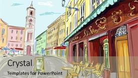  Presentation with old soho street - Beautiful theme featuring real estate school - illustration street - facades backdrop and a  colored foreground