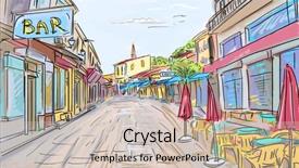  Presentation with estate - PPT layouts consisting of real estate school - illustration to the old town background and a  colored foreground