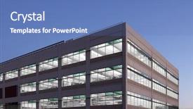  Presentation with parking lot - Theme featuring real estate school - office building with a empty background and a teal colored foreground