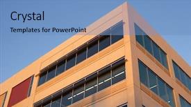  Presentation with parking lot - Beautiful slides featuring real estate school - office building with a empty backdrop and a teal colored foreground