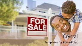  Presentation with real estate - Beautiful slides featuring real estate sign and new backdrop and a coral colored foreground