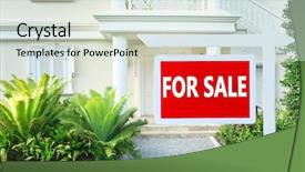  Presentation with real estate - Audience pleasing PPT theme consisting of real estate sign in front backdrop and a soft green colored foreground