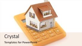  Presentation with mortgage - Amazing slide set having real estate tax - mortgage calculator backdrop and a yellow colored foreground