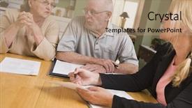  Presentation with senior couple - Slide deck enhanced with real estate tax - senior adult couple going background and a coral colored foreground