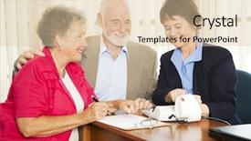  Presentation with senior couple - Amazing PPT theme having real estate tax - senior couple gets good financial backdrop and a  colored foreground