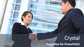  Presentation with building team - PPT theme consisting of real estate team building - beautiful young asian business woman background and a tawny brown colored foreground