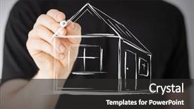  Presentation with virtual technology - PPT theme enhanced with real estate technology and accomodation background and a dark gray colored foreground