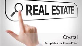  Presentation with real estate - Colorful presentation theme enhanced with real estate written in search backdrop and a light gray colored foreground