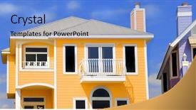  Presentation with sky blue - Amazing presentation having real estate yellow - brightly colored tropical homes backdrop and a light blue colored foreground