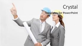  Presentation with old people help the people - Amazing presentation theme having real estate yellow - business people with security helmet backdrop and a  colored foreground