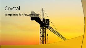  Presentation with construction site construction - PPT theme having real estate yellow - construction site background and a lemonade colored foreground