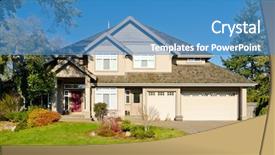  Presentation with fall season - Audience pleasing slides consisting of real estate yellow - residential house in vancouver metro backdrop and a teal colored foreground