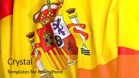  Presentation with fabric - Presentation featuring real fabric flag of spain background and a  colored foreground