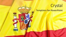  Presentation with fabric - Colorful presentation theme enhanced with real fabric flag of spain backdrop and a  colored foreground