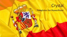 Presentation with fabric - PPT theme having real fabric flag of spain background and a  colored foreground