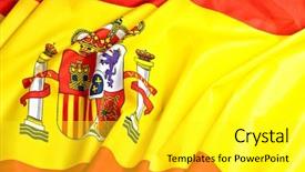  Presentation with fabric - Presentation design featuring real fabric flag of spain background and a  colored foreground