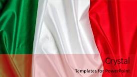  Presentation with italian flag painted - Presentation theme having real fabric italian flag background background and a red colored foreground