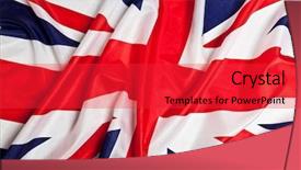  Presentation with united kingdom - Theme with real flag of the united kingdom background and a red colored foreground