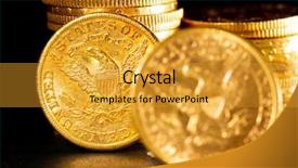  Presentation with gold - Cool new slides with real gold coins over dark backdrop and a  colored foreground