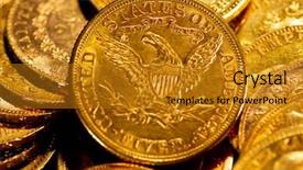  Presentation with gold - Theme enhanced with real gold coins over dark background and a  colored foreground