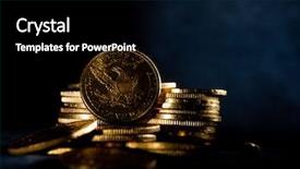  Presentation with gold coins and jewelry - Colorful theme enhanced with real gold coins over dark backdrop and a  colored foreground