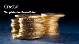  Presentation with gold coins and jewelry - Theme featuring real gold coins over dark background and a  colored foreground