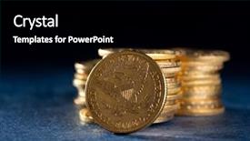  Presentation with gold coins and jewelry - Cool new PPT theme with real gold coins over dark backdrop and a  colored foreground